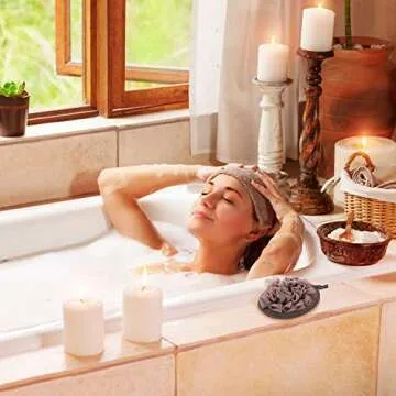 Boao 6 Pcs Bath Shower Pouf Sponge Mesh Pouf Shower Ball Exfoliating Body Sponge Pad Shower Scrubber Ball Shower Glove with Flower Bath Ball (Multi-Color)