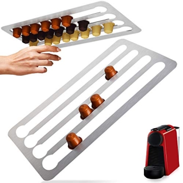 IMPRESA Stainless Steel Capsule Holder For Nespresso Pods, Vertically or Horizontally Mounted on Wal...