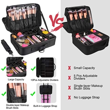 Relavel Makeup Bag Travel Case - Professional Organizer for Cosmetics