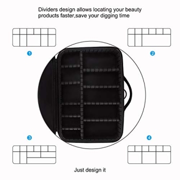 Relavel Makeup Bag Travel Case - Professional Organizer for Cosmetics