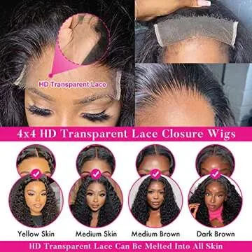 FIRIEYA Deep Wave Lace Front Wig for Black Women 180% Density