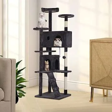 BestPet 70in Cat Tree Tower for Indoor Cats,Multi-Level, Furniture Activity Center with Scratching P...