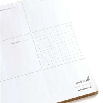 Stylish Weekly Notepad with Gilded Edges - 80 Sheets