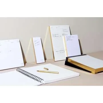 Stylish Weekly Notepad with Gilded Edges - 80 Sheets