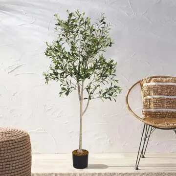Azoco 5ft Olive Tree - Perfect Faux Indoor Decor