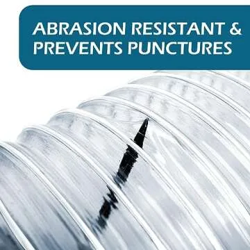 PVC Dust Collection Hose & 2 1/2" Ports 10', PVC Dust Collection Hose with Carbon Steel Wire Coil, Flexible Clear Heavy PVC Fume Collection Hose for dust collection systems