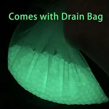 ALKISTA Glow in The Dark Gel Ball Beads, 2 Bottles 7mm-8mm Fluorescence Green Gel Water Luminous Beads Balls, for Ages 14+ (2 Bottles, with Nozzle&Drain Bag)