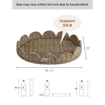Stylish Scalloped Edge Wicker Serving Tray for Every Occasion