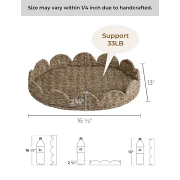 Stylish Scalloped Edge Wicker Serving Tray for Every Occasion