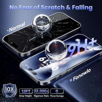Fonowlo iPhone 16Pro Screen Protector - Military Grade 9H+