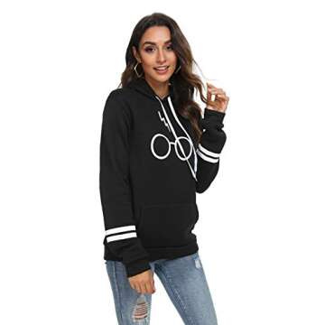 RGOSME Sweatshirts for Women Juniors Teens Aesthetic Potter Hoodies for Girls (Black,L)