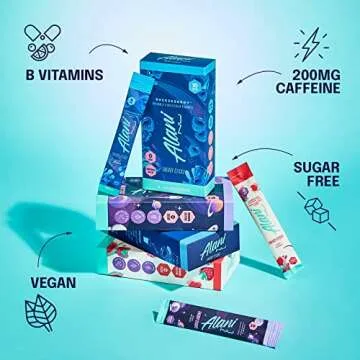 Alani Nu Energy Sticks CHERRY SLUSH & HAWAIIAN SHAVED ICE | Energy Drink Powder | Preworkout Performance with Antioxidants | On-The-Go Drink Mix | Biotin B Vitamins | Zero Sugar | 5 Calories | 20 Pack