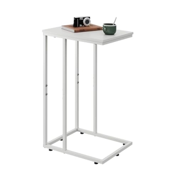 Stylish & Versatile WLIVE C Shaped Side Table with Large Desktop