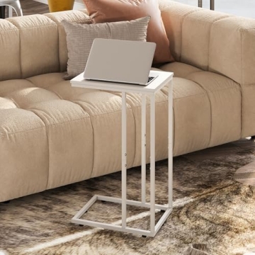 WLIVE C Shaped End Table - Perfect for Couch & Bed