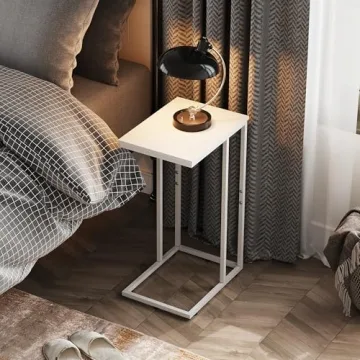 WLIVE C Shaped End Table - Perfect for Couch & Bed