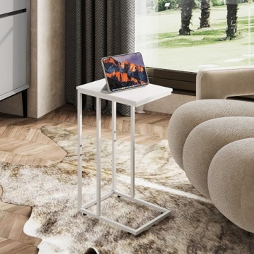 WLIVE C Shaped End Table - Perfect for Couch & Bed