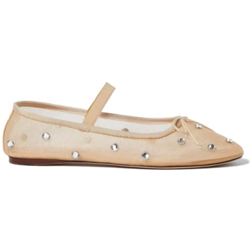 Olomisa Mesh Ballet Flats Crystal Embellished Comfort