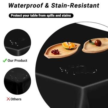 QZYL 4 PCS Waterproof Black Table Covers for Any Event