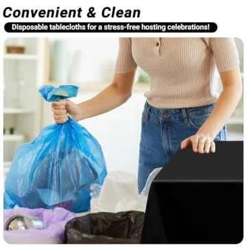 QZYL 4 PCS Waterproof Black Table Covers for Any Event