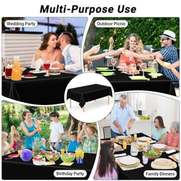 QZYL 4 PCS Waterproof Black Table Covers for Any Event