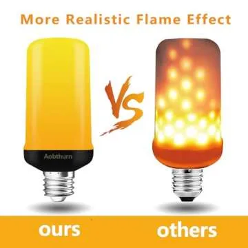 aobthurn Flame Light Bulbs, 4 Modes LED Flame Effect Light Bulb, E26 Base Flickering Light Bulb with Gravity Sensor,Flickering Light Bulbs Halloween Home Party (Update 2 Pack)