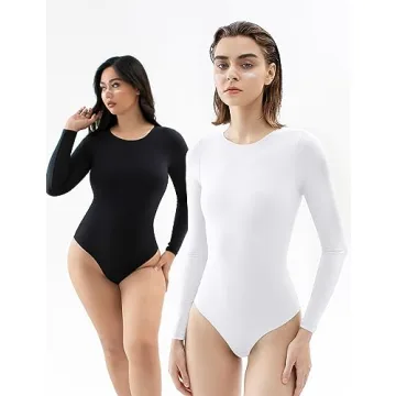PUMIEY Women's Comfort Long Sleeve Bodysuit