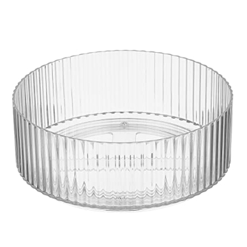Elegant 9" Clear Fluted Lazy Susan Turntable for Home Organization
