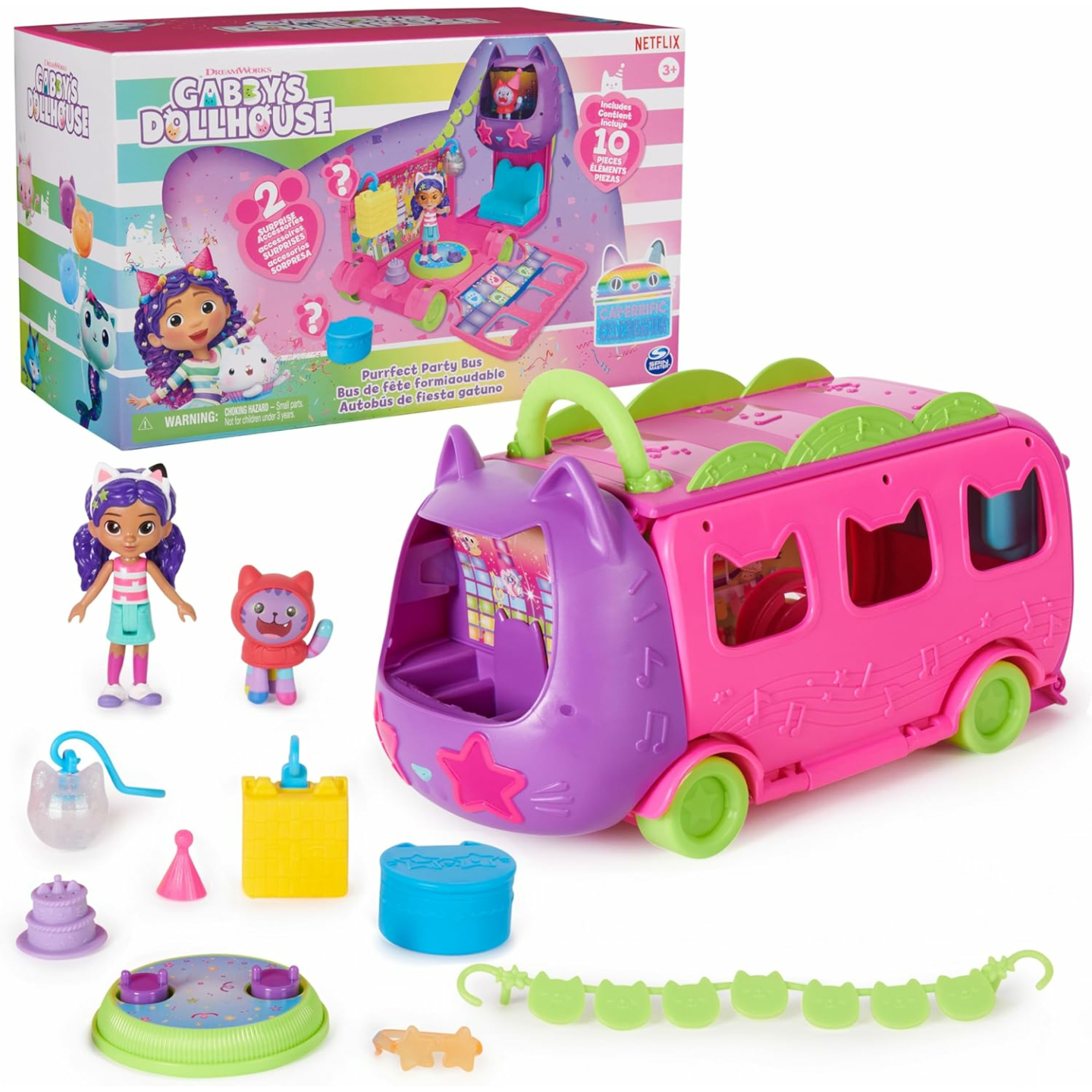 Gabby's Dollhouse Party Bus Playset with Figures