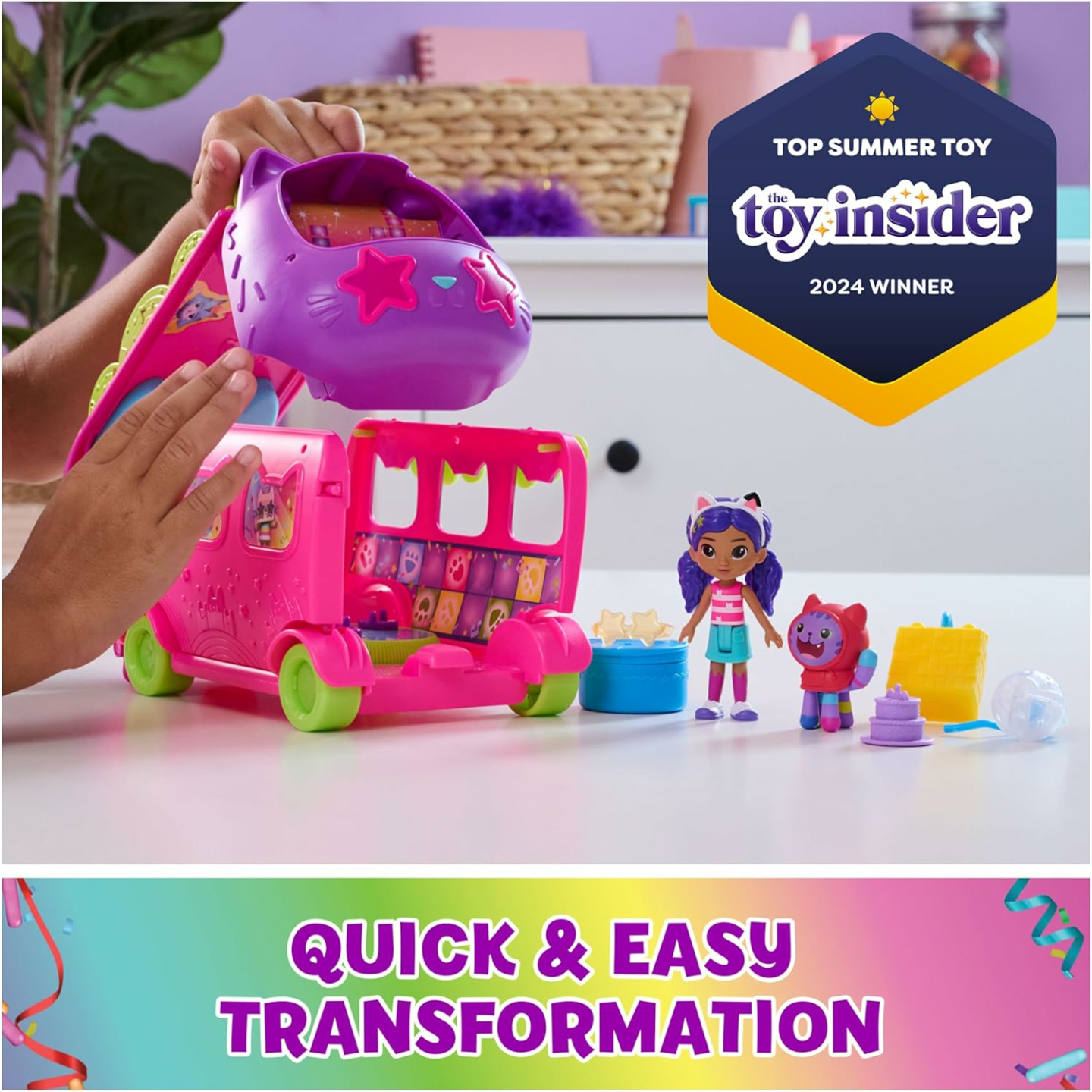 Gabby's Dollhouse Party Bus Playset with Figures
