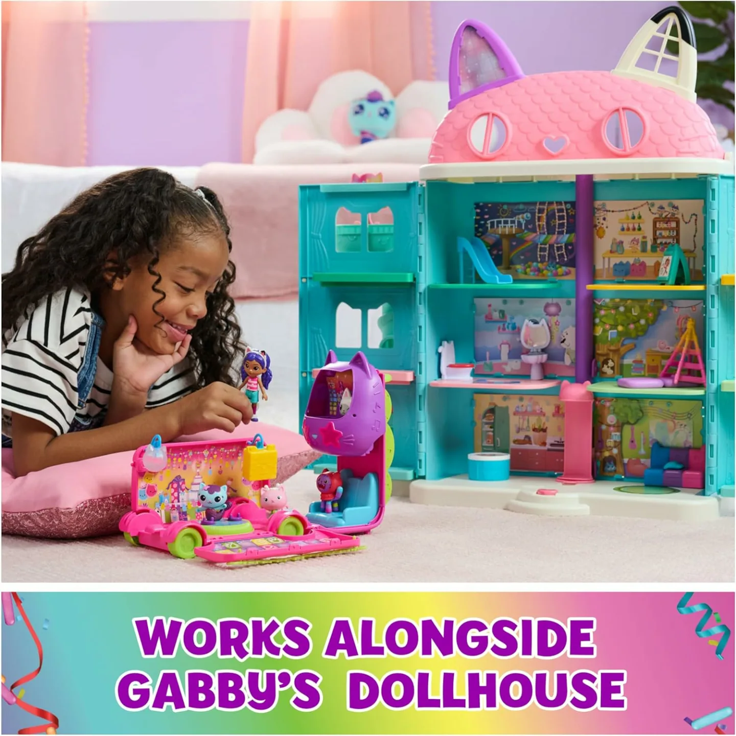 Gabby's Dollhouse Party Bus Playset with Figures