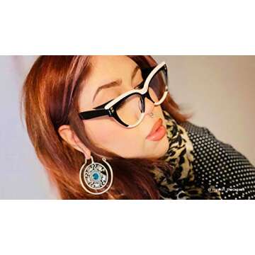 Vooglam Cat Eye Readers Blue Light Blocking Reading Glasses for Women Anti UV Eyestrain Eyewear Dalila OA01858-02, 2.0X Strength