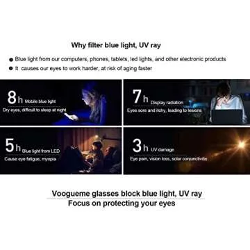 Vooglam Cat Eye Readers Blue Light Blocking Reading Glasses for Women Anti UV Eyestrain Eyewear Dalila OA01858-02, 2.0X Strength