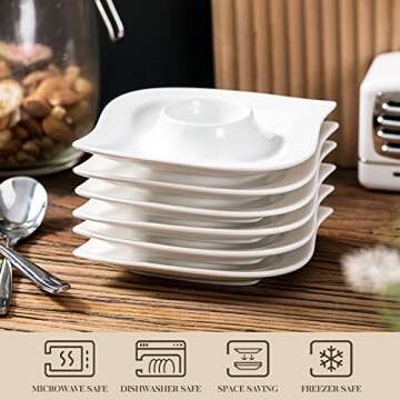 MALACASA Elegant White Egg Stand Set of 6