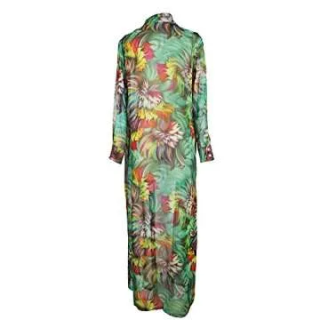 Beach Coverup for Women Chiffon Boho Bathing Suit Cover Ups Swimwear Beach Dress Kimono Cardigan Bikini Swim Cover Up Green