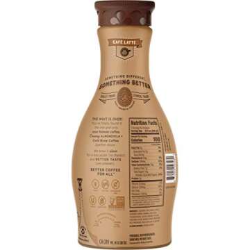Califia Farms Café Latte Cold Brew Coffee with Almondmilk, 48 Oz (Pack of 8) | Dairy Free | Plant Based | Nut Milk | Vegan | Non-GMO