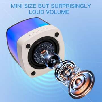 Flyxiregg Mini Karaoke Machine - Bluetooth Portable Karaoke Speaker with Bass with Dazzling Lights for Adults and Kids 2pcs Wireless Microphones, Birthday Gifts Toys for Girls Boys Family Party