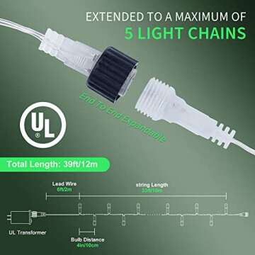 Oopswow 100 LED Fairy String Lights for Festive Decor