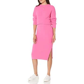 The Drop Women's Omari Cozy Sweater Skirt, Rose Pink, XL