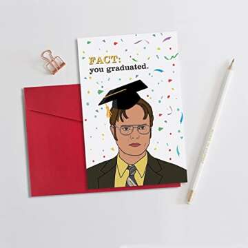 The Office Fact You Are Graduated Card, Funny Graduation Card Gift for Him Her, Dwight Office Greeting Card