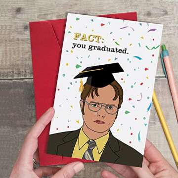 The Office Fact You Are Graduated Card, Funny Graduation Card Gift for Him Her, Dwight Office Greeting Card