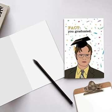 The Office Fact You Are Graduated Card, Funny Graduation Card Gift for Him Her, Dwight Office Greeting Card