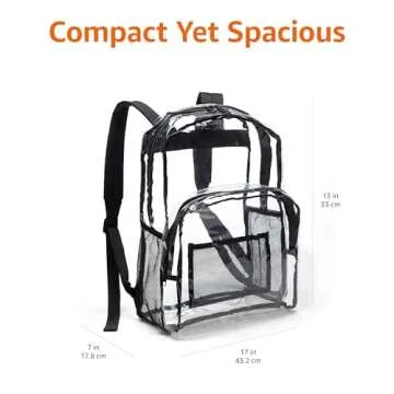 Amazon Basics Transparent School Backpack - Durable and Stylish