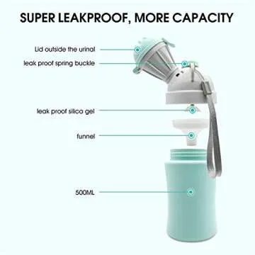 Travel Potty, Portable Elephant Leakproof Urinal Emergency Toilet Pee Bottle Cup Jar for Toddlers Kids Baby Boys and Potty Pee Training for Outdoor Car Travel Road Trip Camping Park Beach(Blue)