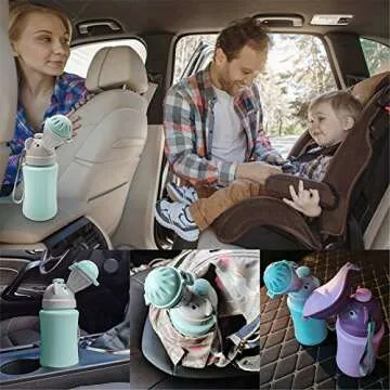 Travel Potty, Portable Elephant Leakproof Urinal Emergency Toilet Pee Bottle Cup Jar for Toddlers Kids Baby Boys and Potty Pee Training for Outdoor Car Travel Road Trip Camping Park Beach(Blue)