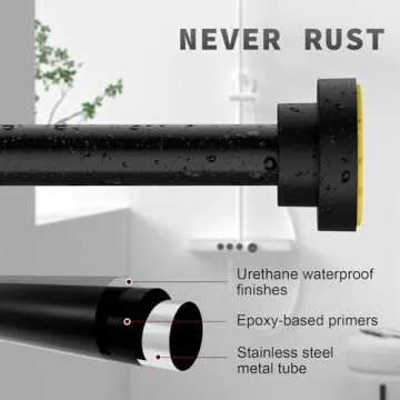 Thestoa Adjustable Shower Curtain Rod 43-78 inch Non-Slip