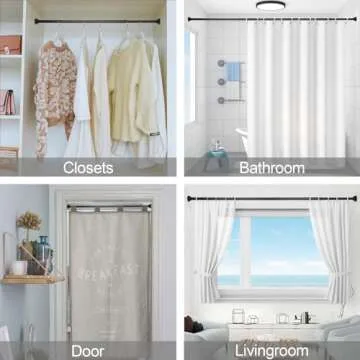 Thestoa Adjustable Shower Curtain Rod 43-78 inch Non-Slip