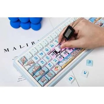 EPOMAKER CIDOO Nebula 65% Mechanical Keyboard, VIA Programmable Gaming Keyboard， Bluetooth/2.4Ghz /Type-C Wired Wireless Keyboard, NKRO, with Rotary Knob for Win/Mac (Blue)