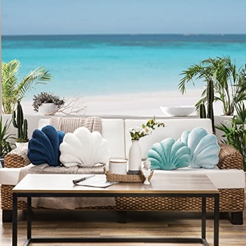 Ashler 3D Shell Shaped Throw Pillow for Beach Decor
