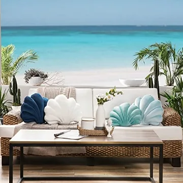 Ashler 3D Shell Shaped Throw Pillow for Beach Decor