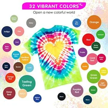 HTVRONT Tie Dye Kit - 32 Vibrant Colors for All Ages